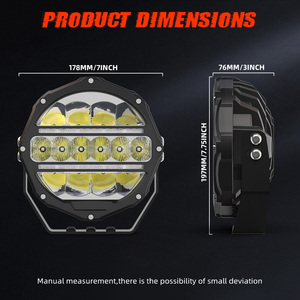Vente en gros haute puissance E-Mark hors route LED spot de conduite 4WD 1250M camion rond tout-terrain 7 pouces voiture projecteurs LED 4x4 - Product Image 6