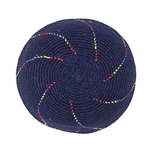 Gorro redondo de estilo judío tejido a mano, hecho de algodón puro; gorro redondo judío de punto; gorro redondo judío de ganchillo. - Product Image 5