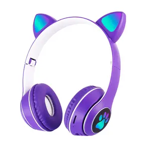 可爱猫耳耳机Bt 5.0耳机立体声音乐耳机游戏耳塞耳机厂家批发