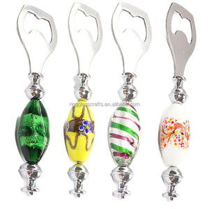 <span class=keywords><strong>Bouteille</strong></span> de bière artisanale 100% soufflée à la main, écologique, <span class=keywords><strong>en</strong></span> acier inoxydable avec bouchon à vis et poignée <span class=keywords><strong>en</strong></span> métal ornée de grosses perles <span class=keywords><strong>en</strong></span> <span class=keywords><strong>verre</strong></span> de style Murano - Product Image 3