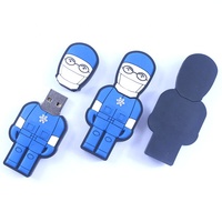 Flashdisk USB 2.0 3.0 Profesional Custom PVC Lunak Bentuk Kartun 2D 3D Karet Clé Usb Disk Memoria USB 8GB 16GB 32GB Pendrive