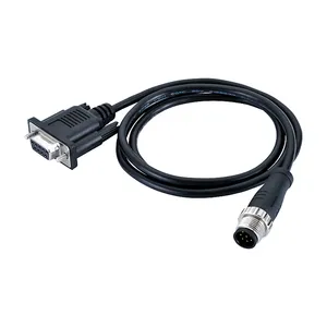 Overmolded A Code Straight M12 8Pin Male to DB9 Female Adapter Cable