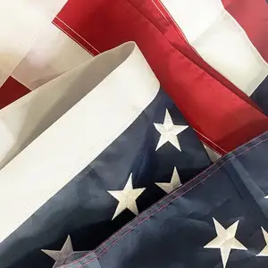 Custom Flag Logo Promotional Flags Banners American Flags With Embroidered Stars Sewn Stripes And Brass Grommets