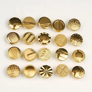 Fashion gold plating button custom logo metal jeans button for denim