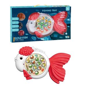 Bandeja de pesca eléctrica con forma de pez dorado <span class=keywords><strong>para</strong></span> niños, Juego de pesca de rotación, <span class=keywords><strong>juguetes</strong></span> interactivos, juego de captura de <span class=keywords><strong>peces</strong></span> con música, 12 Uds. - Product Image 1
