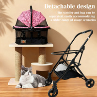 Poussette pour animaux de compagnie JXB PG8140 légère, pliable et avec panier détachable, idéale pour les voyages avec les animaux.