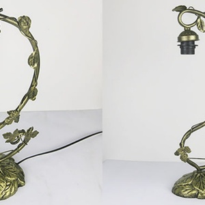 Lámparas Estilo Tiffany LongHuiJing, Lámpara de Vidrio con Decoración para el Hogar, Lámpara de Mesa, Pantalla de Lámpara con Diseño de Rosa y Hojas Metálicas - Product Image 6