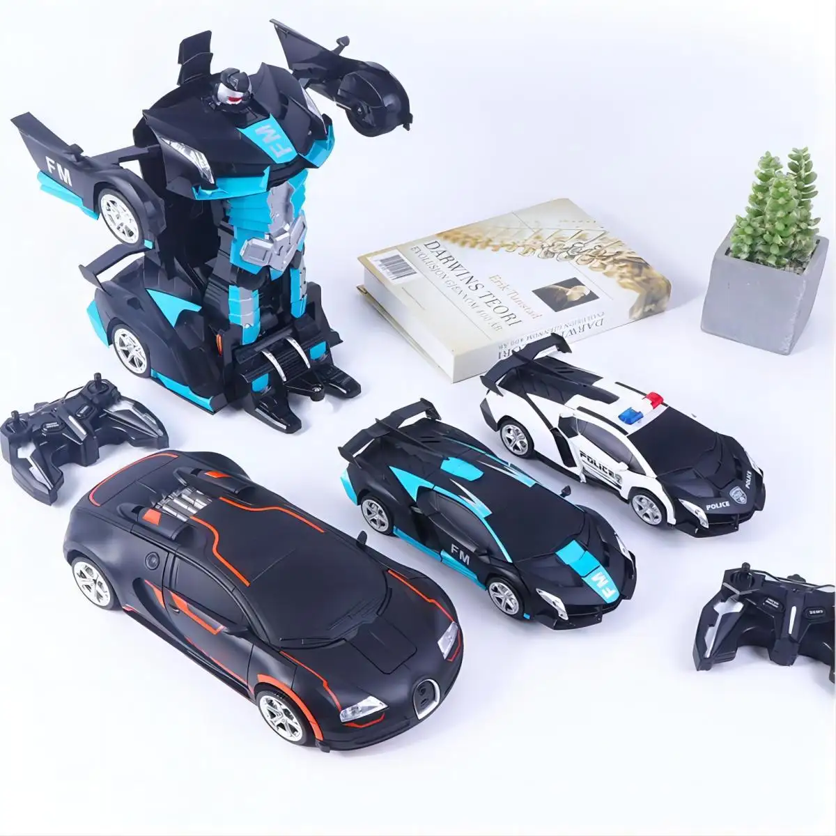 Deformação Car Robots Crianças Toy Best Selling Electric RC Car Sports Controle Remoto 2 In1 Transformation Car 1:18 Multi-função