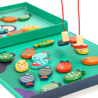 Juguete Educativo Montessori 2 en 1, 26 Letras del Alfabeto, Juego de Pesca Magnético de Madera con Tarjetas de Palabras para Niños
