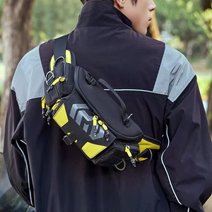Sac de taille/bandoulière multifonctionnel portable en nylon imperméable pour homme, idéal pour le cyclisme, la randonnée et les usages tactiques en extérieur - Product Image 1