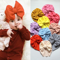 Chapeaux turban doux avec nœud beignet pépinière hôpital casquettes bonnets bonnets pour bébé filles nouveau-nés nourrissons tout-petits
