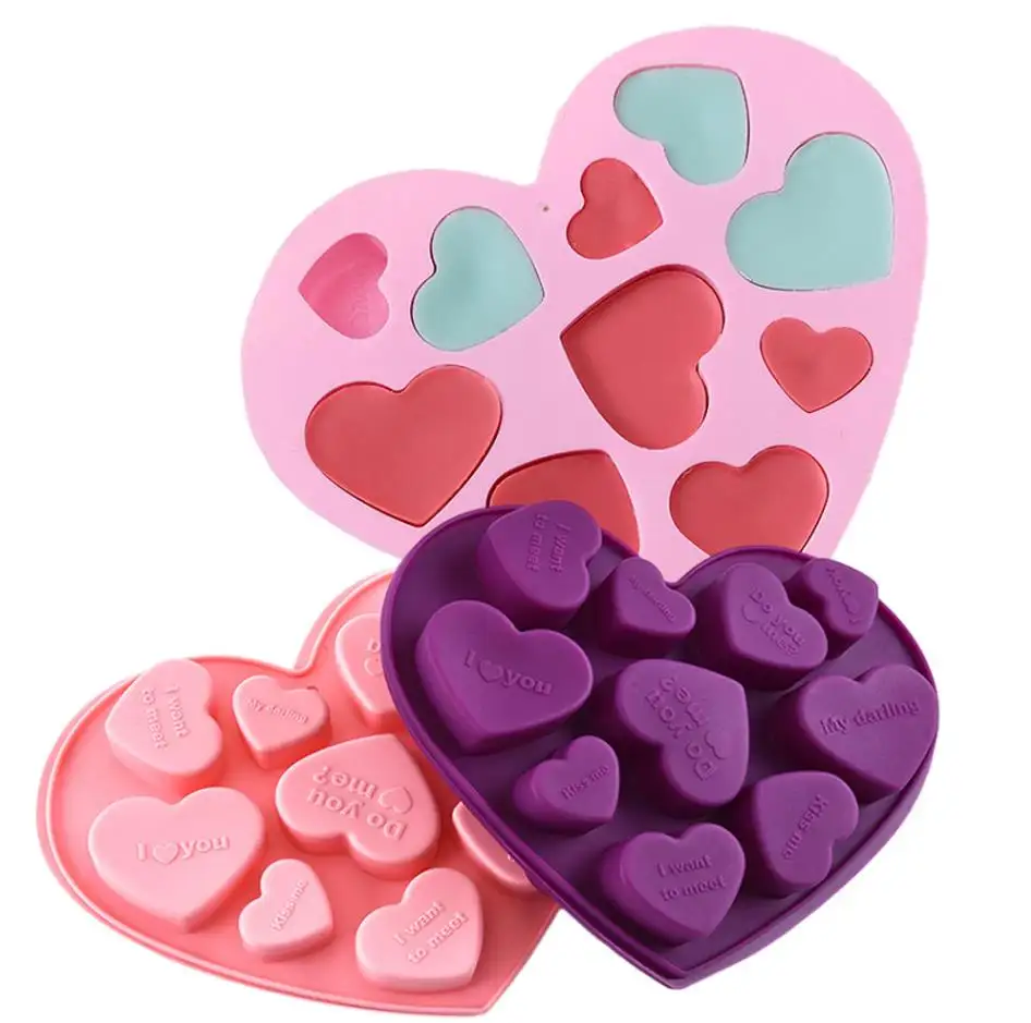 I Love You Bakeware Mold Silicone Cake Chocolate Candy Gummy Molds Valentine's Day Heart Non-Stick Silicone Baking Pan Mould