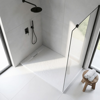 Receveur de douche rectangulaire moderne en résine de pierre SMC blanc 1200x800 Premium, certifié CE CUPC, antidérapant, facile à nettoyer, haute qualité 5