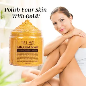 Private Label High Quality Wholesale suppliers Whitening Deep cleansing Organic Exfoliating Face Brightening Body 24k Gold Scrub