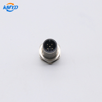 Conector Circular Macho Codificado A M12, Impermeable IP67, Montaje en Panel con Bloqueo Frontal, 2-17 Pines, Cable de Soldadura, Inserción en PCB, Cableado Industrial