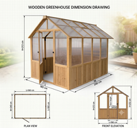 Serre en bois pour l'extérieur, serre en bois de plain-pied et porte verrouillable, serre robuste pour l'extérieur, jardin d'arrière-cour