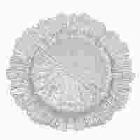 Assiette de présentation décorative contemporaine en PP plaqué métallique poli de 13 pouces avec incrustation dorée, écologique, pour table de mariage et de réception