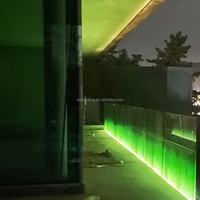 Garde-corps en verre avec lumière LED Verre trempé Clôture en aluminium Garde-corps en verre pour balcon français avec canal en U