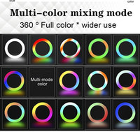 Lampe annulaire multifonctionnelle pour maquillage, lumière d'appoint en gros, lampe annulaire RGB de table pour selfie avec trépied pour diffusion en direct