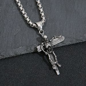 yunnique Stainless Steel <b>Cross</b> Pendant Skull Design Unisex Fashion Necklace Geometric Shape JD215 - Product Image 2