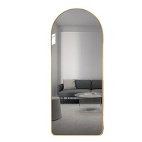 Espejo de Baño al por Mayor, Marco Delgado Negro, Forma Arqueada, Rectangular Alto, para Sala de Estar u Hotel