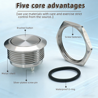 Sakelar Tombol Tekan Logam Ultra Pendek  Sakelar Taktil Mini Stroke Momentary 12/16/19/22/25/30mm