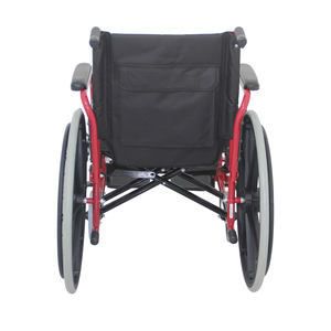 כסא גלגלים ידני מפלדה מתקפל עם משענת רגליים מתכווננת, גלגלים אחוריים מלאים בגודל 24 אינץ' לבעלי מוגבלויות - Product Image 3