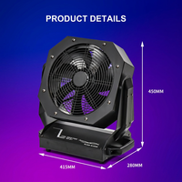 Ventilateur de scène VLTG 200W Wind King DMX, ventilateur de scène industriel robuste pour la production d'événements