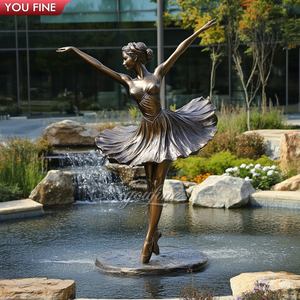 Outdoor Life Size Bronze Mädchen Statue Wasser brunnen - Product Image 6