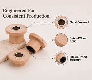 Vietnam WeWood Custom T-Shaped Wooden <b>Diffuser</b> Cap Beech Timber <b>Bottle</b> Plug Aroma Closure Brand Upgrades OEM ODM - Product Image 2