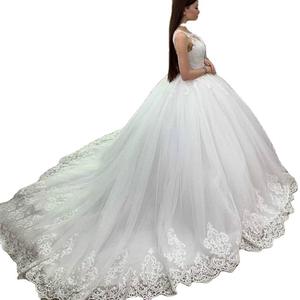 <b>White</b> <b>Lace</b> Applique Ball Gown Wedding Dress Sweetheart Neckline Natural Waist Vintage Style Polyester Fiber 023 - Product Image 4