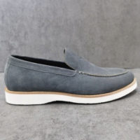 Mocassins de luxe pour hommes Senpin A2229-21 avec logo personnalisé, en cuir véritable fait main, semelle intermédiaire en PU, doublure en maille, confortables et faciles à enfiler