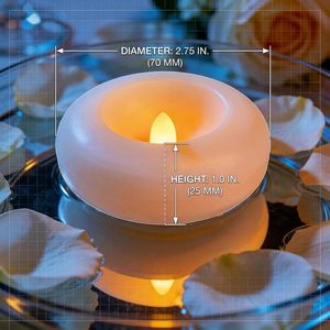 Bougies flottantes <span class=keywords><strong>LED</strong></span> sans flamme, 2,75 pouces, activées par l'eau, étanches, fonctionnant sur piles, fausses bougies - Product Image 4