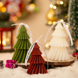 Nueva Navidad hecha a mano decoración del hogar Festival accesorios de tiro árbol en espiral cera de soja vela de aromaterapia - Product Image 1