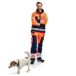 BLAKLADER - 156725175389C50 <b>Hi</b>-<b>Vis</b> Softshell craftsman trousers <b>Orange</b>/Navy blue - EAN 7330509406069 <b>HI</b>-<b>VIS</b> WORKWEAR - Product Image 3