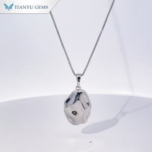 Tianyu 925 silver irregularly shaped pendant box necklace, hip-hop style trendy necklace for men and women - Product Image 3