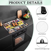 Tapis carré résistant à la chaleur, multifonctionnel, pliable, couvre-plaque de cuisson, tapis antidérapant, protecteur de plaque de cuisson en verre