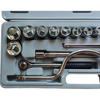 25pcs Ensembles d'outils à main Jeu d'outils de réparation automobile Boîte à outils mécaniques pour la maison Jeu de clés à douille Kit de tournevis à cliquet
