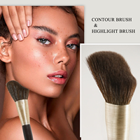 Pour Fabricant OEM, Marque Privée de Luxe, Ensemble de 10 Pinceaux de Maquillage Plats en Cheveux Synthétiques Véganes, Vente en Gros, Haute Qualité, Visage et Yeux