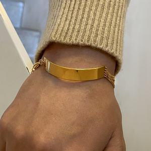 20248K Fashion Gold Plated Stainless Steel Arc Jewelry Geometric Bend Brand <b>Bracelet</b> Manufacturer - Product Image 2