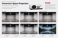 Projecteur laser à courte focale 6000 ANSI Lumen 4K portable, écran immersif de 300 pouces, jeu interactif en intérieur, mur vidéo 3D, mapping vidéo