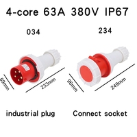 Enchufe Universal Nuoqiya de 3/4/5 Polos, Serie 63A, Enchufe de Seguridad Conveniente con Conector