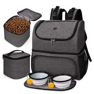 Tragbare Faltbare Canvas-Klassiker Haustiertransporttasche Reisetasche Fluggesellschaft-Zugelassen für Kleine Hunde Weicher Katzenrucksack 2 Futterschalen Strand - Product Image 6