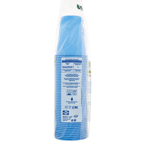 Vasos biodegradables y compostables de bioplástico de 200 ml, color azul claro, 50 unidades/paquete - Product Image 3