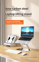 Nouveautés : Support portable et pliable en acier au carbone pour ordinateur portable, réglable en hauteur, support de bureau pour ordinateur portable, support pour tablette à 360 degrés