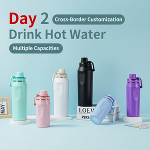 Bouteille d'eau isotherme en acier inoxydable grande capacité avec poignée et couvercle pour le sport, les voyages et l'utilisation en voiture - Product Image 4