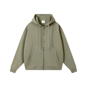 Sweat à capuche pour homme 100% coton, logo personnalisé, coupe classique, uni, écologique, respirant, polaire, streetwear, veste longue - Product Image 1