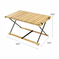 Table de pique-nique en bois, rouleau pliable, créatif, bas en bambou, pour la plage, la pêche