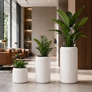 Maceta Cilíndrica de Plástico con Sistema de <span class=keywords><strong>Autorriego</strong></span>, Moderna, al por Mayor, con Indicador de Nivel de Agua, para Uso en Interiores y Exteriores, OEM ODM - Product Image 1