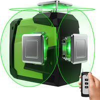 Niveau laser à faisceau vert de qualité industrielle OEM d'usine, personnalisé 4D 12 lignes, auto-nivelant avec batterie au lithium de grande capacité